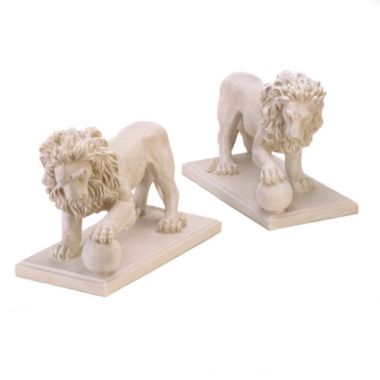 Zingz & Thingz Set of 2 Beige Contemporary Regal Lion Statues 27". View a larger version of this product image.