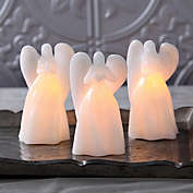 Infinity Merch Glittering Angel Flameless Figurines with LED Lights, Set of 3 - 7 Inch