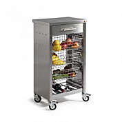 Rolling kitchen cart with Stainless Steel top and sides, OTTO INOX