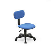 Contemporary Home Living 35.25" Blue and Black Adjustable Armless Swiveling Kids Desk Chair