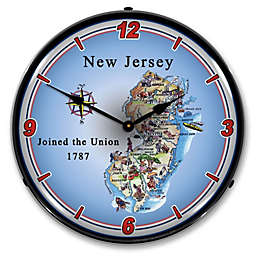 Collectable Sign & Clock   State of New Jersey LED Wall Clock Retro/Vintage, Lighted