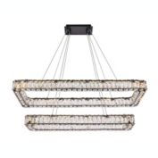 Elegant Lighting Home Decorative Monroe 42 inch LED double rectangle pendant - Black