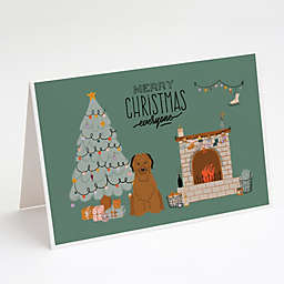 Caroline's Treasures Brown Briard Christmas Everyone Greeting Cards and Envelopes Pack of 8 7 x 5
