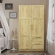 Yeah Depot High wardrobe and kitchen cabinet with 2 doors, 2 drawers and 5 storage spaces,Oak