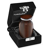 Reminded Small Cremation Memorial Urn for Human Ashes, Mini Keepsake with Velvet Case