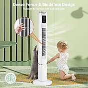 Slickblue Portable 48 Inch Oscillating Standing Bladeless Tower Fans with 3 Speeds Remote Control-White