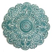 HomeRoots Home Decor Small Blue Medallion Wall Decor - 321238