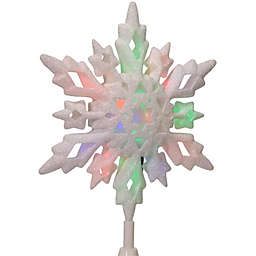 Kurt Adler Red/Green/Blue LED Glitter Snowflake Tree Topper 10-Inch