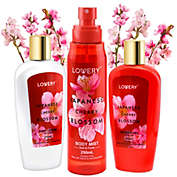 Lovery Japanese Cherry Blossom Bath and Body Travel Set, 3 Piece