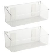 mDesign Wall Mount Plastic Home Storage Organizer Basket, 2 Pack