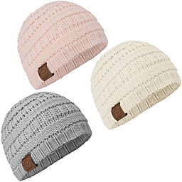 KeaBabies 3pk Baby Beanies, Newborn Hats, Soft, Warm Baby Winter Hat for Boy, Girl, 3-36 months Baby Hats (Sweet Pea)