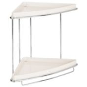 mDesign Metal Bathroom Vanity Corner Storage Caddy, 2 Shelves