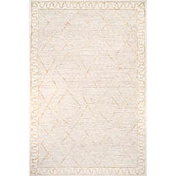 nuLOOM Madison High Low Moroccan Diamond Wool Area Rug, Beige, 8'x10'