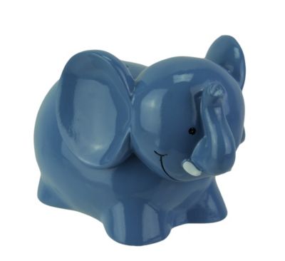 King Max Enchanting Smiling Blue Elephant Childrens Coin Bank