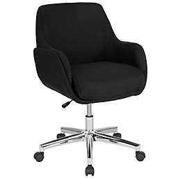 Emma + Oliver Home and Office Mid-Back Molded Frame Chair in Black Fabric