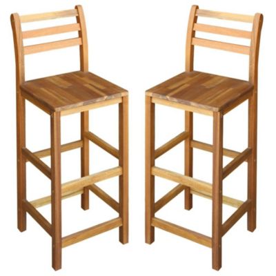 Cassie Outdoor 30 Inch Acacia Wood Barstools 
