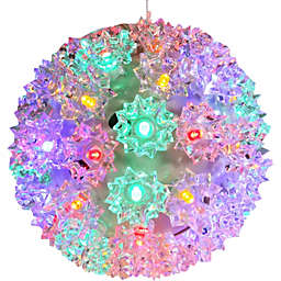 Sunnydaze 5-In. Indoor/Outdoor Colored Lighted Ball Hanging Decor - Multi