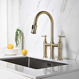 Goodmerchan Transition bridge kitchen faucet with pull-down nozzle