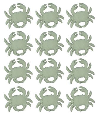 Chesapeake Bay Distressed White Cast Iron Coastal Crab Drawer Pull Cabinet Knob Set of 12
