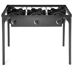 Gymax Outdoor 3-Burner Stove High Pressure Propane Gas Camp Stove 225,000 BTU