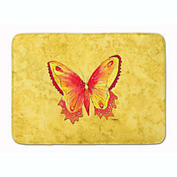 Caroline's Treasures Butterfly on Yellow Machine Washable Memory Foam Mat 27 x 19