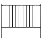 Home Life Boutique Fence Panel with Posts Powder-coated Steel 5.6&#39;x2.5&#39; Black