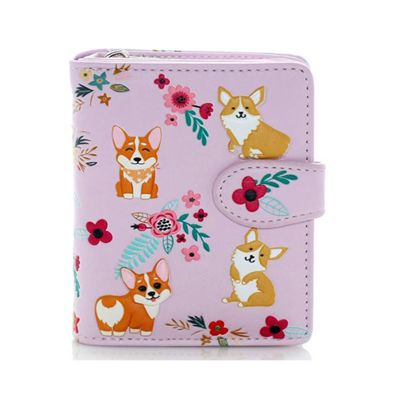 Shagwear Pink Corgi Pattern Small Wallet