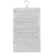 mDesign 7 Pocket Hanging Jewelry Organizer Storage, Double Sided