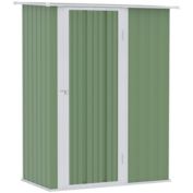 Outsunny 5' x 3' Outdoor Storage Shed Store Patio Furniture with Lockable Door for Yard Tools and Accessories, Green