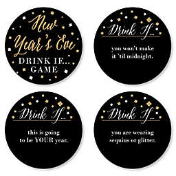 Big Dot of Happiness Drink If New Year's Eve - Gold - New Years Eve Party Game - Set of 24