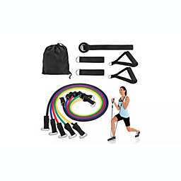 Link 11 PCS Resistance Band Set Yoga Pilates Abs Exercise Fitness Workout Bands - ZWB4002