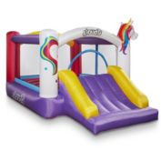 Cloud 9 Inflatable Bounce House and Blower, Unicorn Theme Bouncer for Kids with Slide, Includes Stakes and Repair Patches