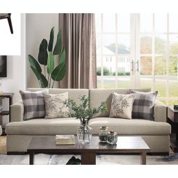 Yeah Depot Niamey Sofa w/4 Pillows, Fabric & Walnut YJ