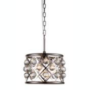 Elegant Lighting 1213 Madison Collection Pendant 12"D x 9"H - 3 Lights Polished Nickel Finish - Royal Cut Crystals
