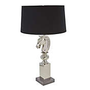 Kingston Living 31" Horse Head Table Lamp with Black Tapered Drum Shade