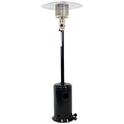 Outdoor Patio Heater with Wheels and Cover - 7-Foot - Hammered Black