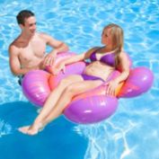 Swim Central 56" Inflatable Purple and Pink Flower Burst Blooming Swimming Pool Ring Float