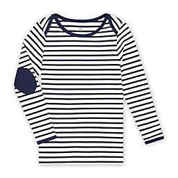 Paper Cape Boys Organic Striped Elbow Patch Tee