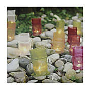 Northlight LED Lighted Flickering Garden Party Colorful Candle Bags Canvas Wall Art 11.75" x 11.75"