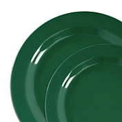 Smarty Had A Party Solid Green Holiday Round Disposable Plastic Dinnerware Value Set (120 Dinner Plates + 120 Salad Plates)