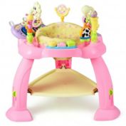 Costway 2-in-1 Baby Jumperoo Adjustable Sit-to-stand Activity Center-Pink