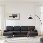 Stock Preferred U-Shaped 4-Seat Indoor Modular Sofa in Dark Grey