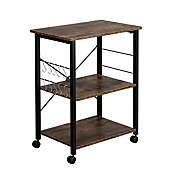 Infinity Merch 3-Tier Kitchen Baker&#39;s Rack Storage Cart Workstation Shelf