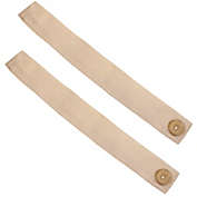 Sunnydaze Indoor/Outdoor Fabric Curtain Tiebacks with Buttons - Spun Polyester - 13" - Beige - 2pc