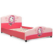 Slickblue Kids Children Upholstered Platform Toddler Girl Pattern Bed