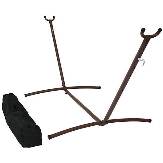 Alternate image 1 for Sunnydaze Space Saving Brazilian Hammock Stand with Carrying Case - Bronze