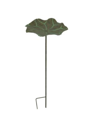 Napco Imports 29 Inch Artificial Lotus Leaf Decorative Outdoor Bird Feeder / Bird Bath Garden Stake