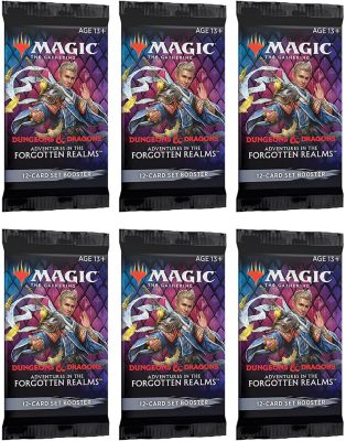 Magic  The Gathering Set Booster Pack Lot - Adventures in The Forgotten Realms - 6 Packs