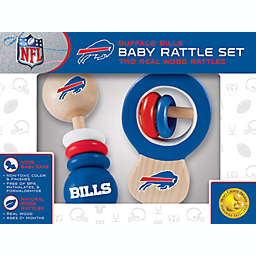 BabyFanatic Wood Rattle 2 Pack - NFL Buffalo Bills - Officially Licensed Baby Toy Set