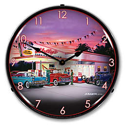 Collectable Sign & Clock   Wallys LED Wall Clock Retro/Vintage, Lighted